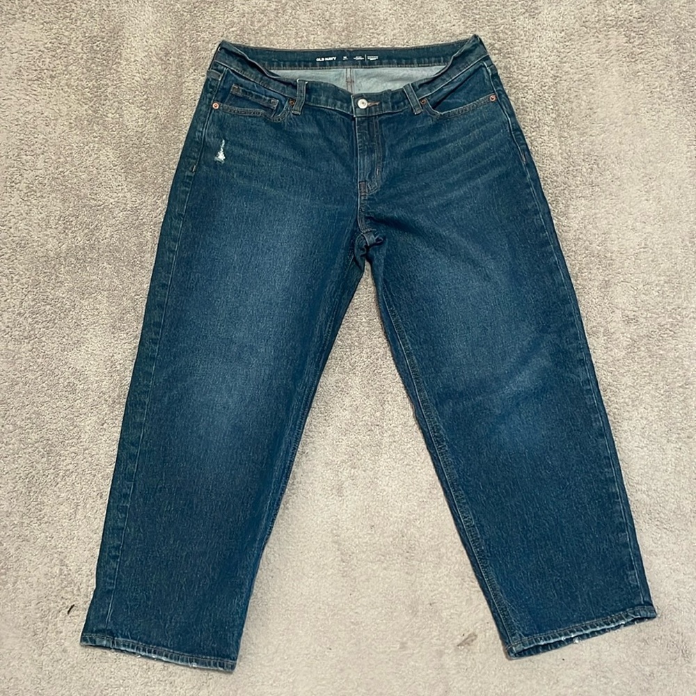 EC Old Navy Mid-Rise Boyfriend Loose Dark Jeans - Size 12 Petite